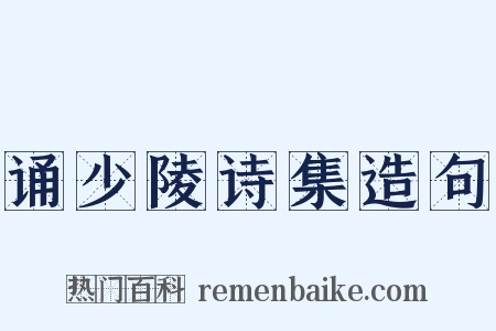 诵少陵诗集造句是什么意思的图片